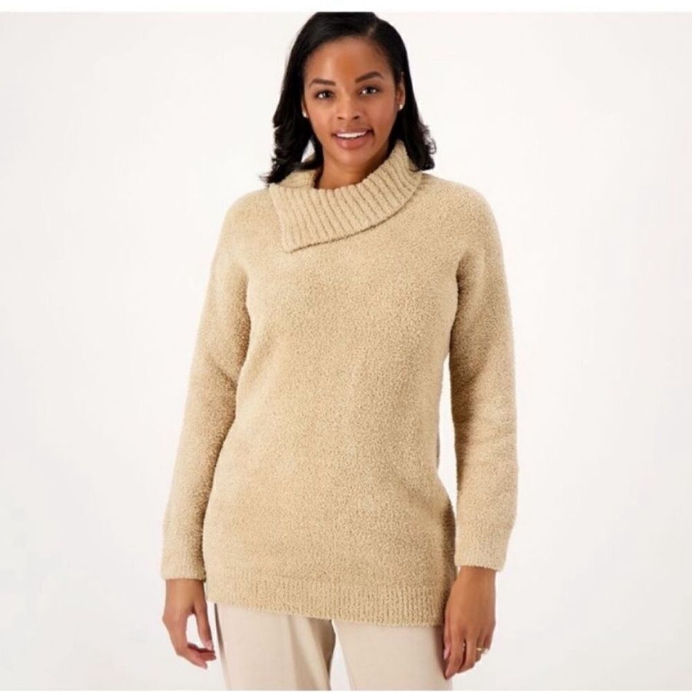 Barefoot Dreams Biscotti Cozy Chic Cowl Neck Tunic